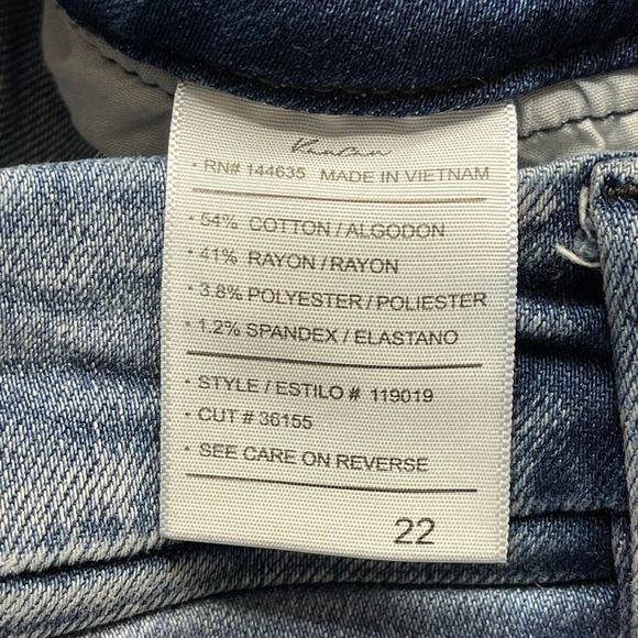 KanCan Women High Rise Curvy Fit Distressed Skinny Jean Blue Denim Dark Wash 22 - Picture 6 of 6